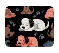 Doux Tapis de Souris d'Ordinateur Chien couchant carré Motif Mignon Gamer Mouse Pad Mouse Pad 25x30cm pour Souris,PC,Ordinateur