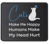 Doux Tapis de Souris d'Ordinateur, Les Chats me rendent Heureux Chat Mignon Mousepad Confort Tapis de Souris Gaming pour Souris Jeux PC