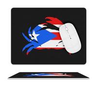 Doux Tapis de Souris d'Ordinateur P.R. Crab Puerto. Cuir Rico Flag Souris de Gaming Mouse Pad 25x30cm pour Jeux,Souris,Ordinateur