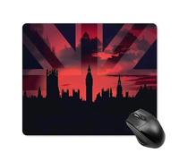 Doux Tapis De Souris Gaming Silhouette du Parlement sur Le Drapeau Britannique, Panorama Urbain Historique 25X30Cm, Souris De Bureau Confort Tapis De Souris Gamer pour Claviers Souris