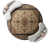 Doux Tapis Rond Ancien 60 cm, Imprimé Exquis Traditionnel Floral Lavable en Machine Antidérapant pour Salon Antidérapant Salle à Manger Chambre d’Enfant - Couleur Rouille