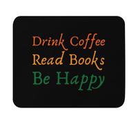 Doux Tapis Souris, Boire du café Lire des Livres Jeu de Mots littéraire Appréciation des littéraires Mignons Mousepad Lavable Tapis de Souris pour PC Souris Claviers