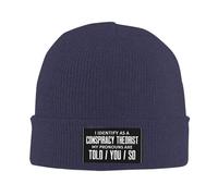 Doux Tricoté Bonnet Je m'identifie comme Un théoricien du Complot. Les pronoms Vous Le Disent. Tricoter Chapeau Classique Casquette Tricoté pour Adultes Sports Femme