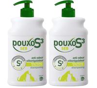 DOUXO S3 SEB Shampooing Anti-Odeur et séborégulateur, pour Chiens et Chats avec des pellicules, Poils Gras et Mauvaises odeurs pour Chiens et Chats, 500ml (Lot de 2)