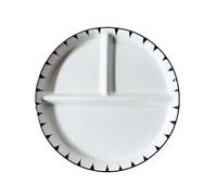 DouYuan Céramique Assiette Controle de Portion 8 Pouces, Assiette Dietetique 3 Compartiment Adulte, Assiettes Divisées pour La Perte Poids