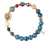 Douze bracelets zodiaque pierre naturelle, marbre bleu, malachite rouge et bleu, lapis lazuli, pierre à dessin, turquoise, hommes et femmes, fête des mères, Noël, cadeaux d'anniversaire, 6.6-8.5inch