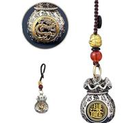 Douze sac zodiaque Dieu de la richesse, pendentif sac d'argent rempli de prospérité quotidienne et de fortune, pendentif sac porte-bonheur rotatif, sac de bénédiction rotatif, sac fait à la main Dieu