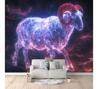 Douze Signes Du Zodiaque Papier Peint 200 × 140 cm Bélier Panoramique Papier Peint intissé 3D pour Salon Chambre Moderne Décoration Murale Pour Chambre d'enfants Murale