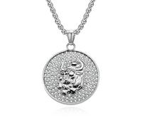 Douze signes du zodiaque plein diamant titane acier collier hiphop niche personnalité tenue tendance pendentif