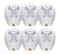 Douzi Lot de 6 lanternes chinoises 100 % biodégradables - Magnifiques lanternes blanches pour mariages, anniversaires, fêtes, souvenirs et bien plus encore