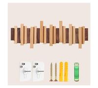 DOUZIO Porte-manteau Mural, Patère Créative En Bois, Porte-manteau Suspendu, Crochets Peu Encombrants Pour Entrée, Salon, Cuisine Et Salle De Bain(Size:7 Hooks,Color:Noyer + Bois)