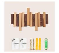 DOUZIO Porte-manteau Mural, Patère Créative En Bois, Porte-manteau Suspendu, Crochets Peu Encombrants Pour Entrée, Salon, Cuisine Et Salle De Bain(Size:4 Hooks,Color:Noyer + Bois)