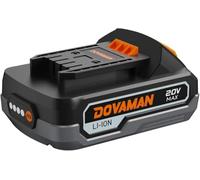 DOVAMAN B100 Batterie lithium-ion 20 V 2,0 Ah compatible avec perceuse-visseuse sans fil TITANCE X6, visseuse à percussion TITANCE X7, DCT01A coupe-cloison sèche et LE20 (batterie uniquement)