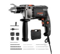 DOVAMAN Perceuse à Percussion 850W avec Mandrin Métallique 13mm - Perceuse Électrique avec Fil à Vitesse Variable 0-3000 tr/min - Pour Béton, Métal, Bois - Livrée avec Forets et Mallette