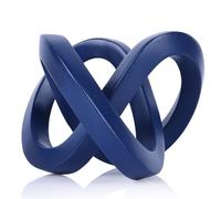 DOVDOV Sculpture décorative avec nœud bleu, esthétique de décoration de chambre, statue d'anneau Mobius pour bibliothèque, salon, meuble TV, bureau, table basse au-dessus des accents décoratifs