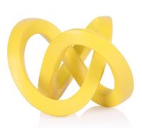 DOVDOV Sculpture décorée de nœuds jaunes, esthétique de décoration d'intérieur, sculpture de bande Möbius, convient pour décorer des étagères, des meubles TV de salon, des armoires de bureau et des