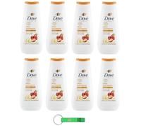 Dove Advanced Care Docciaschiuma Dolce Nutrimento Lot de 8 gels douche à l'huile d'argan, peau douce avec effet crème 225 ml + porte-clés Beni Culinari
