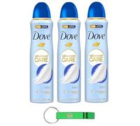 Dove Advanced Care Talco Lot de 3 déodorants en spray - Déodorant 72 heures de protection, aide à protéger la peau douce et la sueur 150 ml + porte-clés Beni Culinari