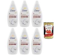 Dove Bagnodoccia nutrimento delicato, à l'huile de noix de coco et d'amande, bain moussant de bain de bain doux et nourrissant 6 x 450 ml + polpa italien gourmet 400 g