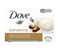 Dove Beauty Cream Bar Pampering Shea Butter Savon pour les mains avec crème hydratante 1/4 pour une sensation douce et souple sur la peau 90 g