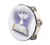 Dove Bible Tambourin à double rangée de cloches Instrument de musique