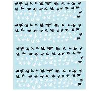 Dove Birds Collections (Dove Nail Stickers Black and White)