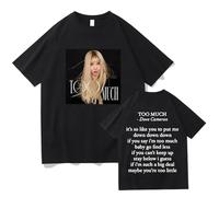 Dove Cameron Too Much 2025 T-Shirt Homme/Femme Harajuku Rétro Manches Courtes Été Haut Unisexe Coton Hip-hop T-Shirt Cadeau pour Fans Vêtements-Black||s