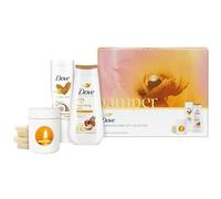 Dove Pamper Coffret cadeau 4 pièces avec gel douche, lotion pour le corps, brûleur de cire et melzen