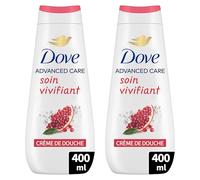 DOVE - Crème de douche Advanced Care Grenade & Hibiscus - Testé dermatologiquement - Sensation de peau douce pendant 24h (lot de 2x 400ml)
