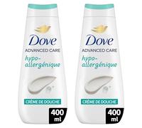 DOVE - Crème de douche Advanced Care Hypoallergénique - Testé dermatologiquement - Sensation de peau douce pendant 24h (lot de 2x 400ml)