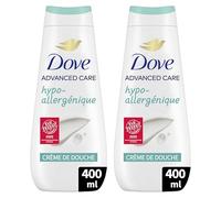 DOVE - Crème de douche Advanced Care Hypoallergénique - Testé dermatologiquement - Sensation de peau douce pendant 24h (lot de 2x 400ml)