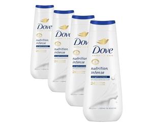 DOVE - Crème de douche Advanced Care Nutrition intense - Respecte la peau - Testé dermatologiquement - Sensation de peau douce pendant 24h - 600ml (Lot de 4)