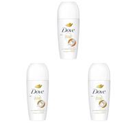 DOVE - Déodorant Femme Advanced Care Parfum Noix de Coco - Bille Anti-transpirant - 72h de protection - Sans alcool - 50 ml (Lot de 3)