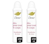 Dove - Déodorant pour Tout le Corps - Spray - Framboise & Rose - Anti Odeurs et Traces Blanches 72h - Conçu pour les Peaux Sensibles - Lot de 2x150ml
