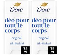 Dove - Déodorant pour Tout le Corps Stick- Original - Anti Odeurs et Traces Blanches 72h - Conçu pour les Peaux Sensibles - 75ml (Lot de 2)