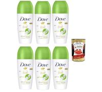 Dove - Déodorant roll-on Advanced Care - Concombre et thé vert - Formule sensible avec triple action hydratante - 48 heures - 6 x 50 ml + Italian Gourmet Polpa 400 g