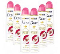 Dove Déodorant Spray Advanced Care Go Fresh Grenade, avec formule hydratante et délicate sur la peau, sans alcool, peau sèche jusqu'à 72 heures, déodorant homme et femme, 6 pièces de 200 ml