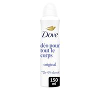 Dove - Déodorant Spray pour Tout le Corps Original - Anti-Odeurs 72h - Anti-Traces Blanches - Soin Peaux Sensibles - 0% Alcool - Utilisation Tête en Bas - Sensation de Confort & Fraîcheur - 150 ml
