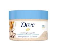 Dove, Exfoliating Body Polish, Macadamia and Rice Milk, Exfoliante Corporal, Macadamia y Leche de Arroz, Piel Suave y Nutrida, Sin Sulfatos, 298 gramos