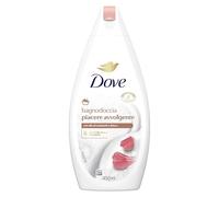 Dove Gel douche apaisant, soin hydratant dermo-naturel, huile d'amande, 1/4 crème hydratante, testée dermatologiquement, bain moussant pour homme et femme, flacon 100 % recyclé* 450 ml