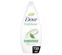 DOVE Gel Douche Essentiel Fraîcheur 0% Sulfate 720ml | Nettoie en douceur pour une peau instantanément douce et lisse, Sans agents moussants sulfatés,Testée dermatologiquement