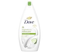 Dove Gel Douche Rafraîchissant, Soin Hydratant Dermo-Naturel, Concombre et Thé Vert, 1/4 Crème Hydratante Testée dermatologiquement, Bain Douche pour Homme et Femme Bouteille 100% Recy 450ml