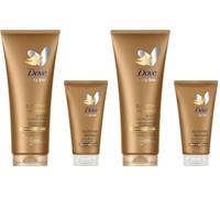Dove Kit de Lotions Autobronzantes Summer Revived, Visage & Corps, Peaux Moyennes et Foncées, Bronzage Progressif, Peau Lumineuse, 72H d'Hydratation, Avec Aloe Vera, 1x 200ml + 1x 75ml (Lot de 2)