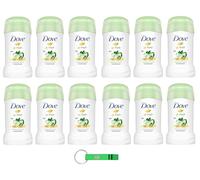 Dove Lot de 12 déodorants en stick au concombre et au thé vert avec crème hydratante 48 h - 40 ml + porte-clés Beni Culinari