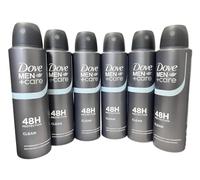 Dove Men+Care Classic Lot de 6 déodorants anti-transpirants avec ¼ de crème hydratante pour homme Protection 48 h contre la transpiration et les odeurs 150 ml