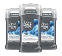 Dove Men+Care Lot de 3 déodorants en bâton pour homme Midnight Classic, sans aluminium, protection contre les odeurs, 72 heures avec huiles essentielles et crème hydratante 1/4, 85 g