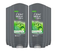 Dove Men+Care Lot de 6 gels douche 3 en 1 Extra Fresh XXL pour le corps, le visage et les cheveux avec micro humidité 400 ml