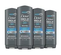 DOVE MEN + CARE Post-Workout 3 en 1 (Body + Face + Hair Wash) With Peppermint 4 Count infusé avec électrolytes + magnésium 18 oz