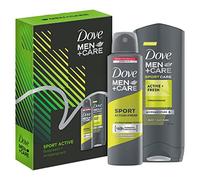 Dove Men + Care Sport Active Duo Coffret cadeau pour lui, gel douche 250 ml et déodorant 150 ml, cadeau de Noël pour lui