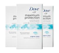 Dove Original Déodorant Femme Stick Antibactérien, Maximum Protection Efficace 48h, Formule Testée Dermatologiquement (Lot de 3x45ml)